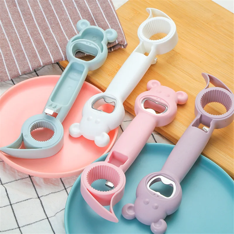 

2PCS Can Opener Lid Remover Topless Beer Four In One Party Outdoor Fishing Beverage Professional Can Opener Kitchen Accessories