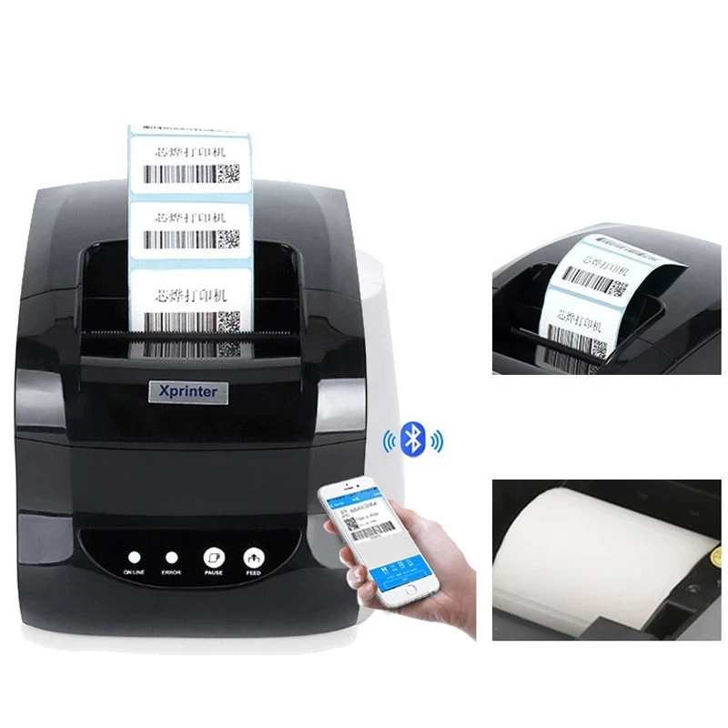 

XP365B Smartphone Thermal Printer Label Thermal Printer Label 20-80MM Printing Size Bluetooth Barcode Printer