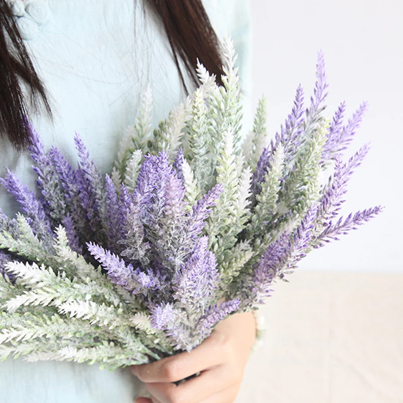 1pc Provence Lavender Flower Bouquet Silk Artificial Flowers Decorative Simulation of Aquatic Plants | Дом и сад