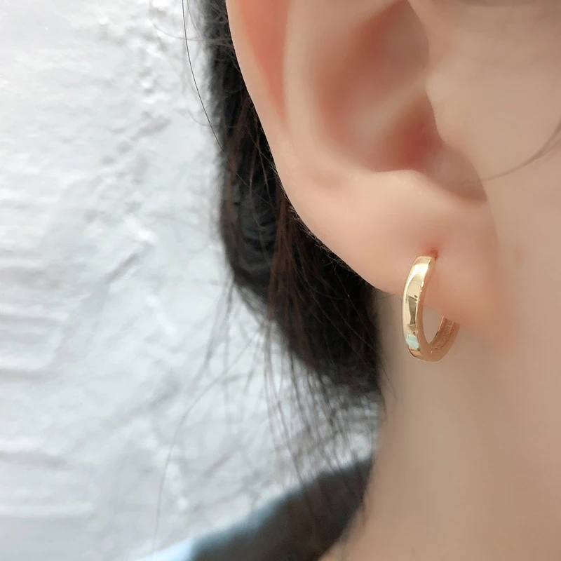 

GS 925 Sterling Silver Huggie Earrings Hoop Earring for Woman Wedding Valentine's Day Circle Pendientes Orecchini Donna