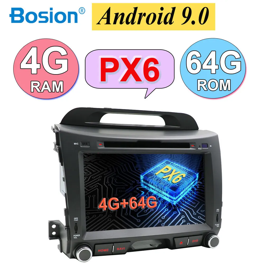 4G+ 64G 2 din для kia sportage 2011 2012 2013 Автомагнитола стерео аудио Главный блок на Android 9,0 Wifi AUX SWC TDA7851