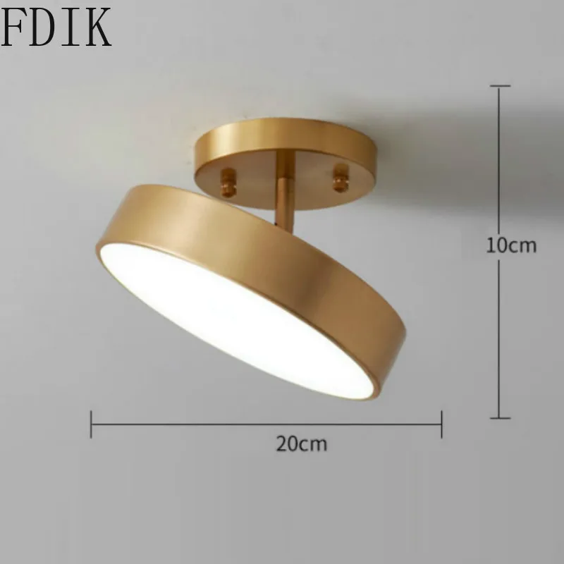 Современный роскошный потолочный светильник медный светодиодный плафон для