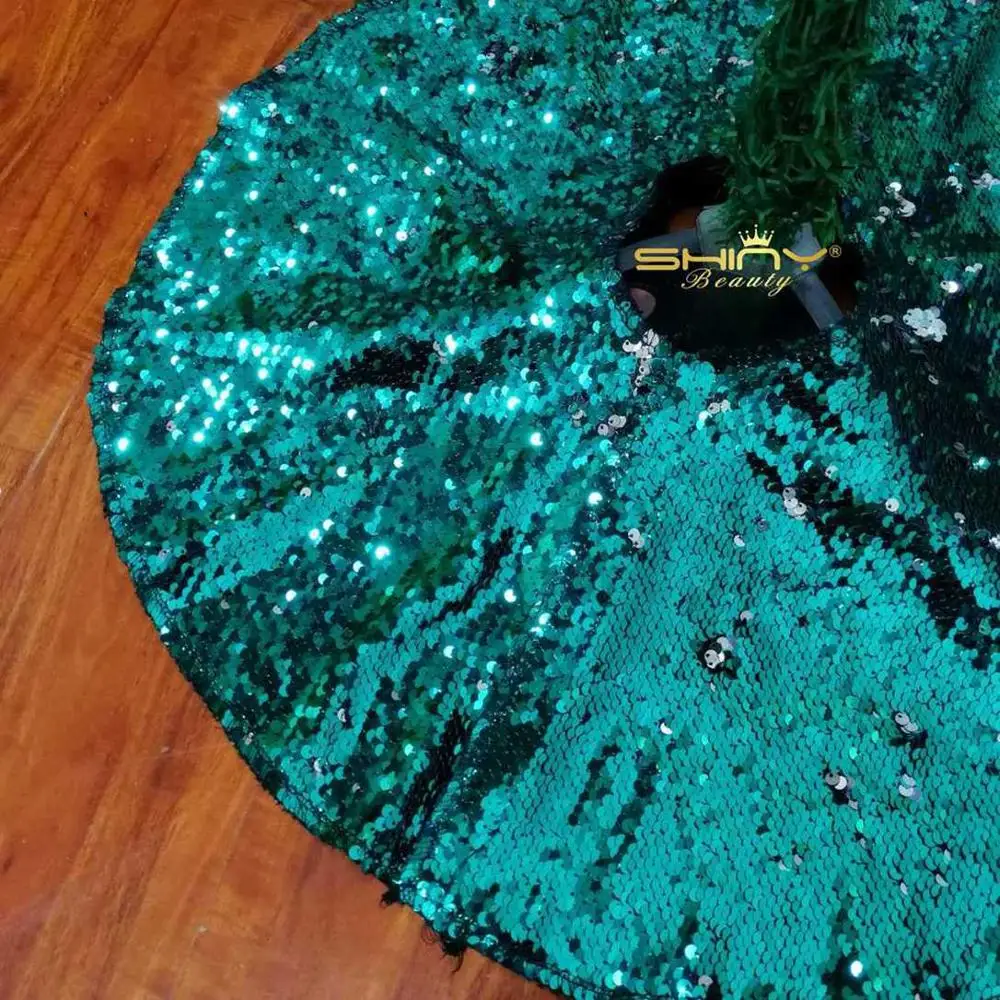 1 шт. яркие юбки с зеленой и серебряной елкой блестками на Рождество для дома