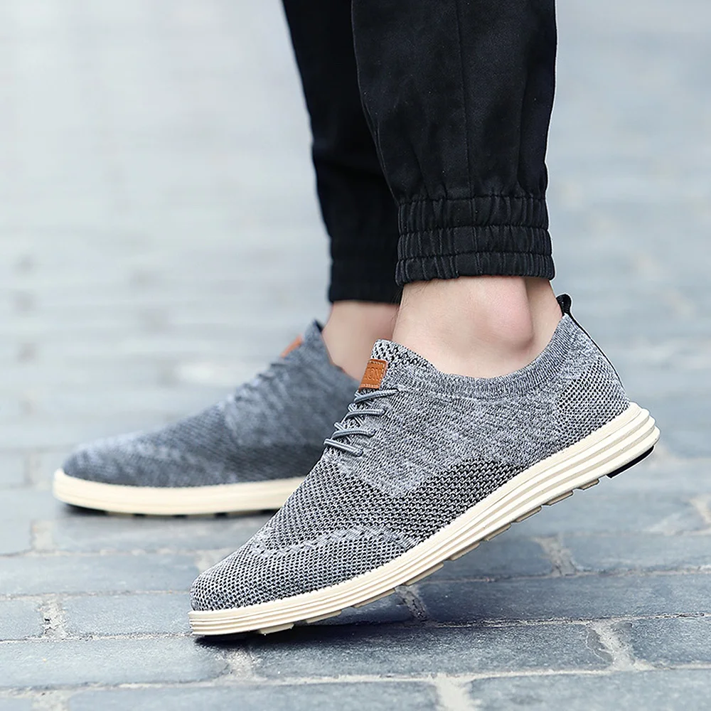 Мужская повседневная обувь деловая официальная с перфорацией типа броги ткань