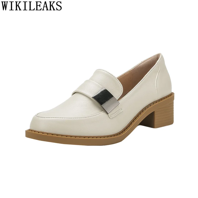 

Туфли женские кожаные оксфорды, лоферы, повседневная обувь в Корейском стиле, Лолита, без застежки, низкий каблук