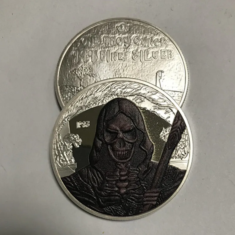 100 шт призрака крик убийца монеты посеребренные злые духи Монстр значок 40 мм