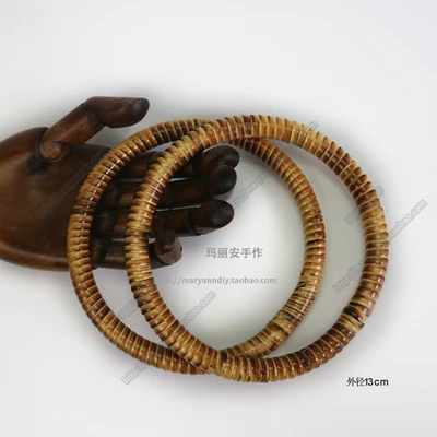 13 cm 15 см ротанг бамбуковая рамка для сумки кошелька Ручка Diy сумки аксессуары Obag бамбуковые ручки коробка кошелек бамбуковые ручки дропшиппинг - Цвет: 13 cm