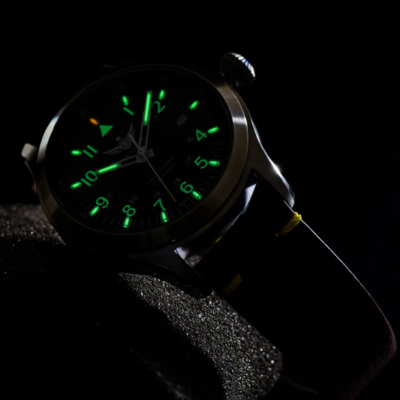 Мужские часы tritium мужские наручные Yelang military T100 светящиеся водонепроницаемые