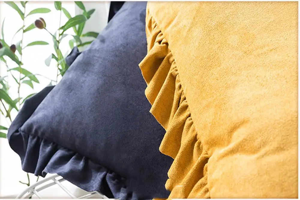 Новинка Роскошный милый чехол с оборками и каймой из 100% чистого плюша для подушки