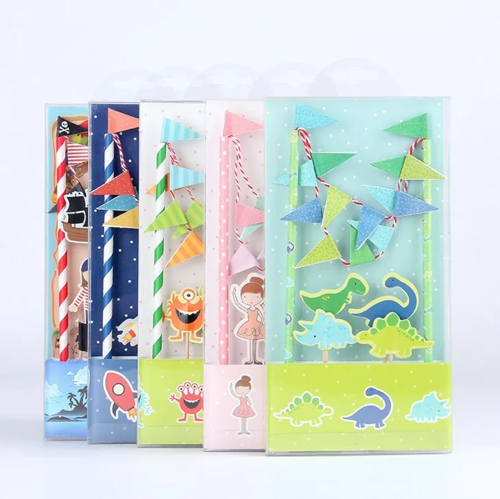 1 Набор С Днем Рождения украшения для кексов флажки торта динозавра пирата