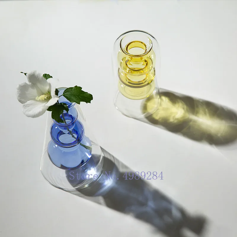 Скандинавский современный цветной стеклянный полый дизайн Цветочная композиция