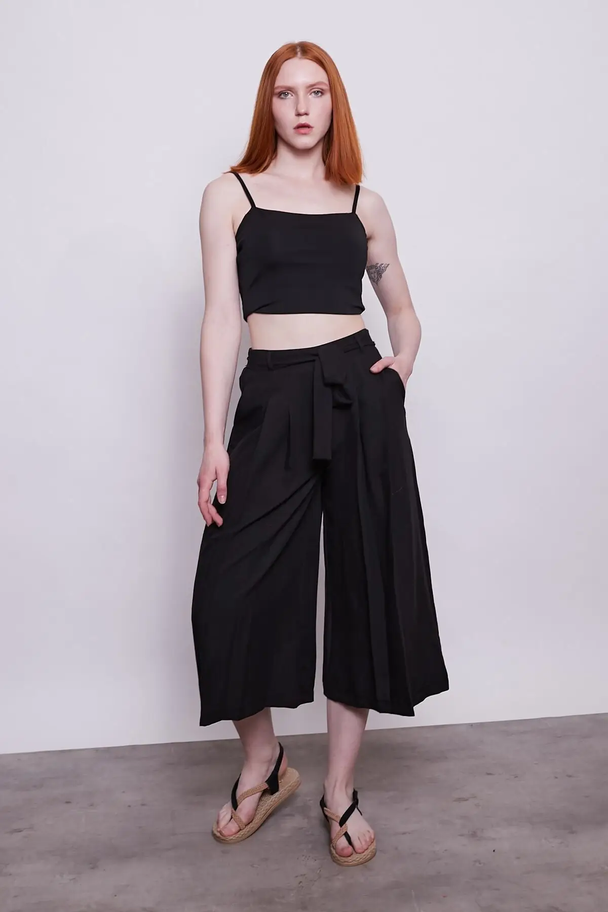 

Женская Внутренняя юбка-капри с высокой талией и плиссированными карманами