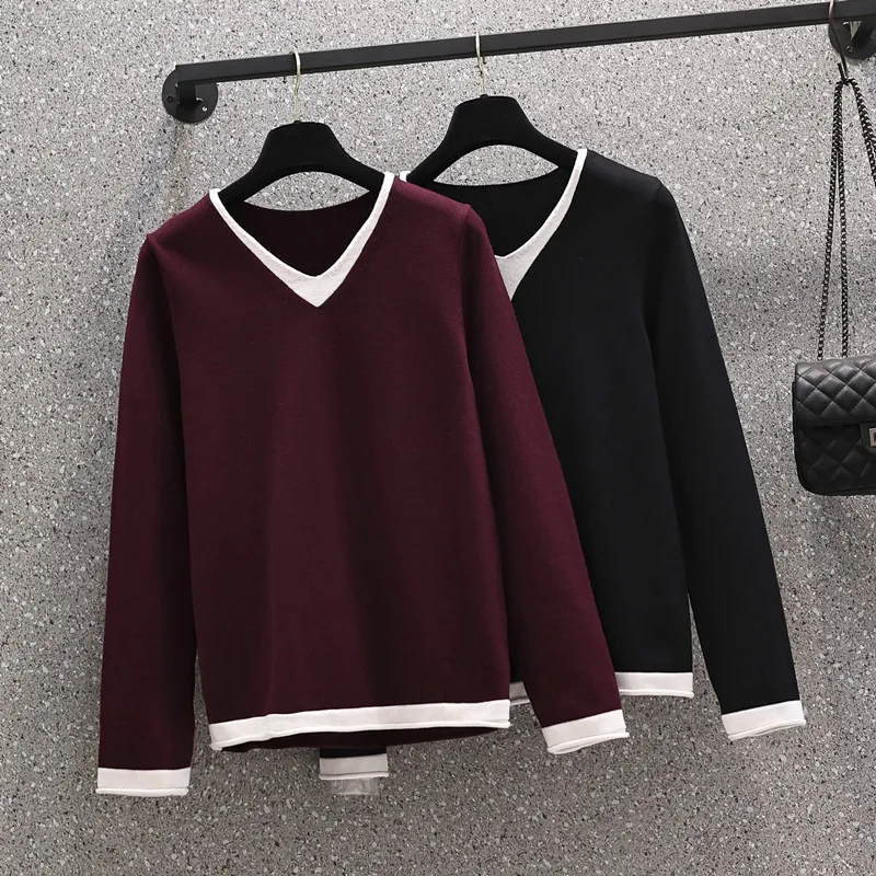 

Vneck Women Knit Sweater and Pullovers Retro Vintage Oversized Sweater Jumpers Winter Halloween Outer Wear Pullovers