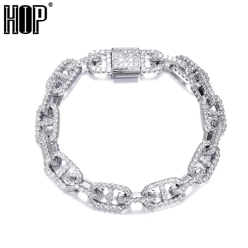 

Hip Hop 11MM Iced Out Cuban Tennis Chain Prong Copper AAA+ Cubic Zirconia Stones Bracelet For Women Men Jewelry