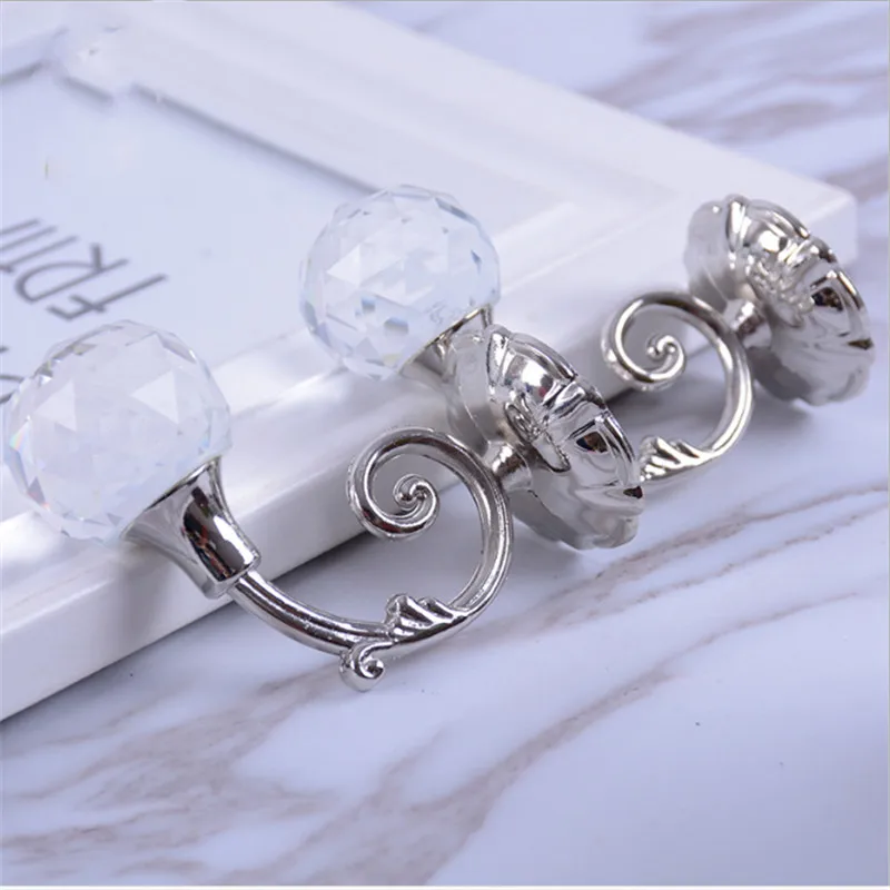 

European Zinc Alloy Crystal Curtain Hook Home Decorative Curtain Tie Back Hooks Hanger Holder Curtain Rods Accessoires CP-JD887