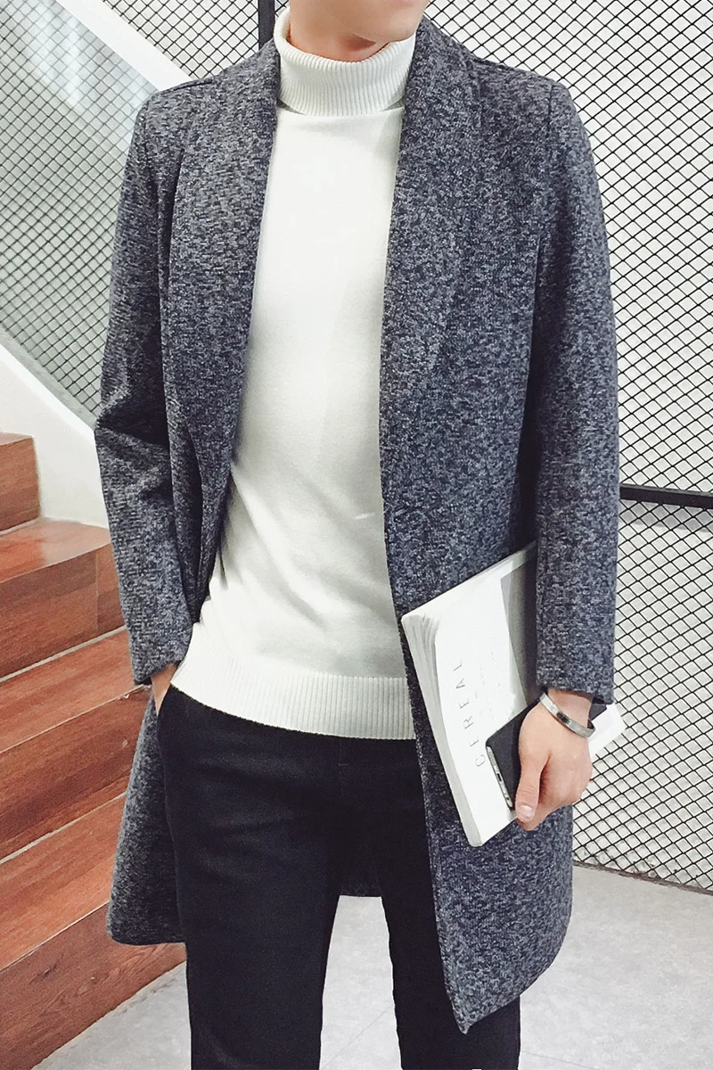 

Autumn Winter Casual Long Trench Men Large Size Slim 5XL Jacket Men Fashion Korean Classic Simple Windbreaker Coats