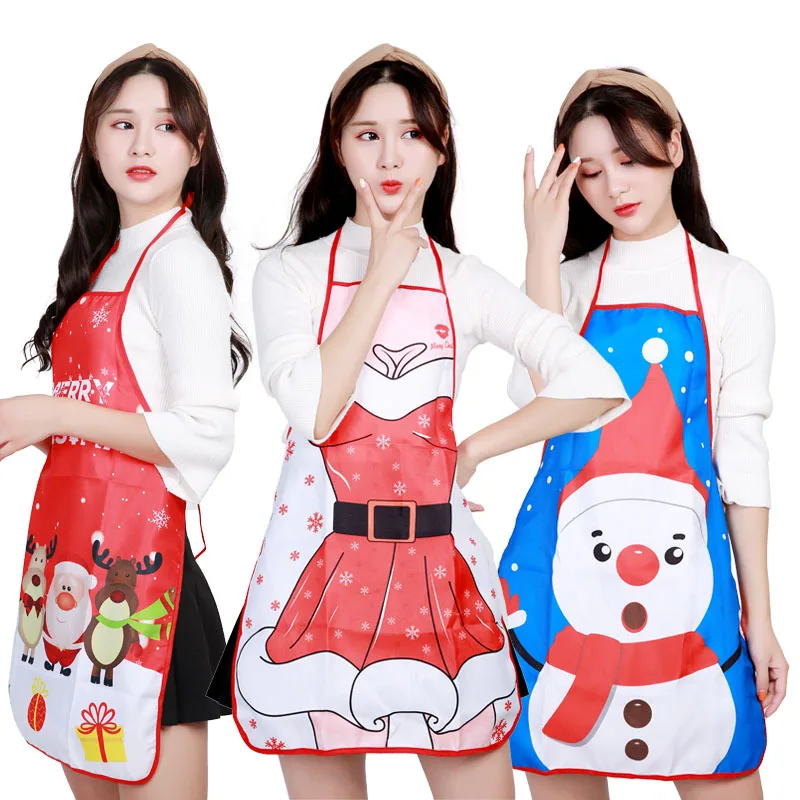 Фартук с мультяшными рисунками фартук для рождественской елки оленя Санты Яркий