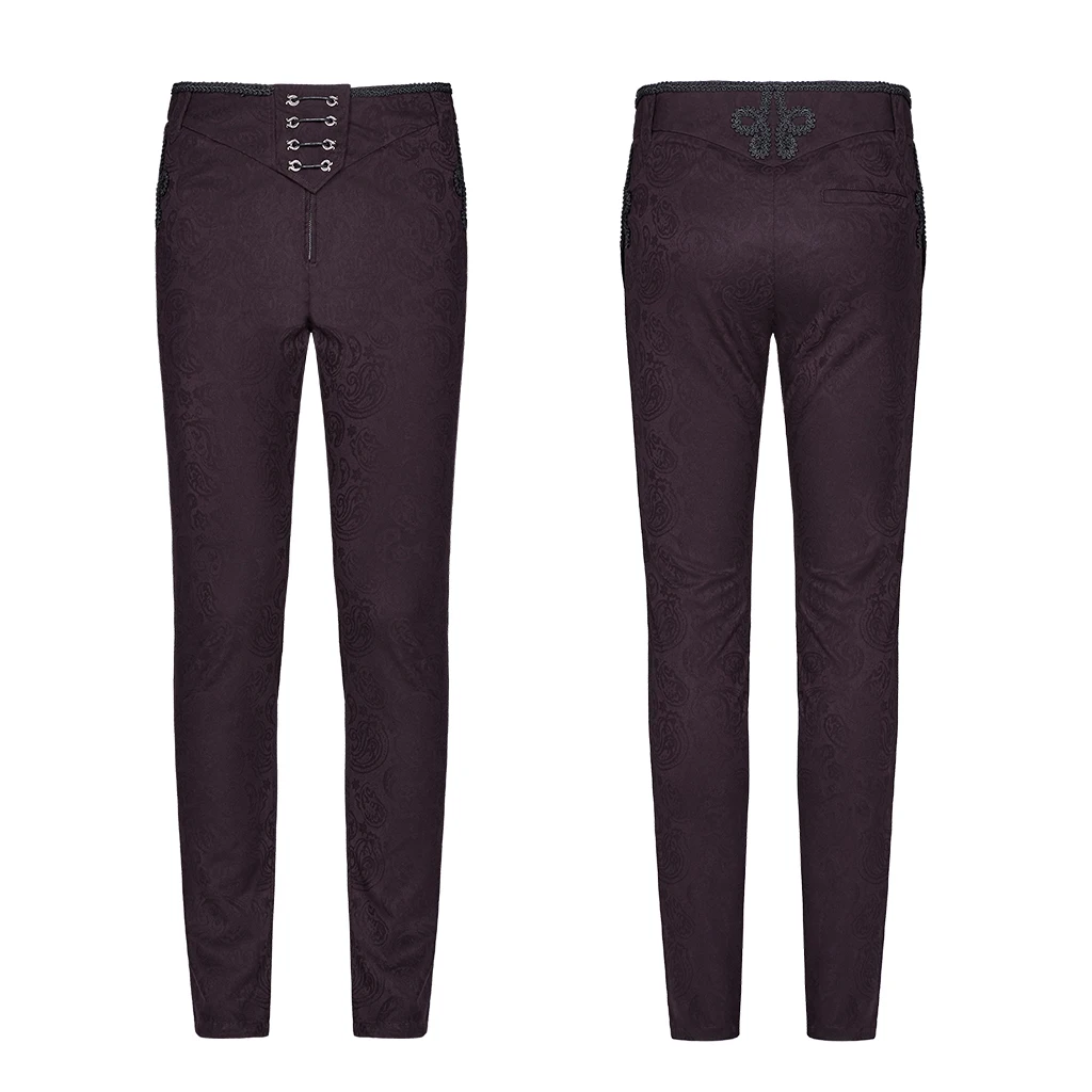 Мужской костюм в стиле панк готический черный с цветочным принтом и