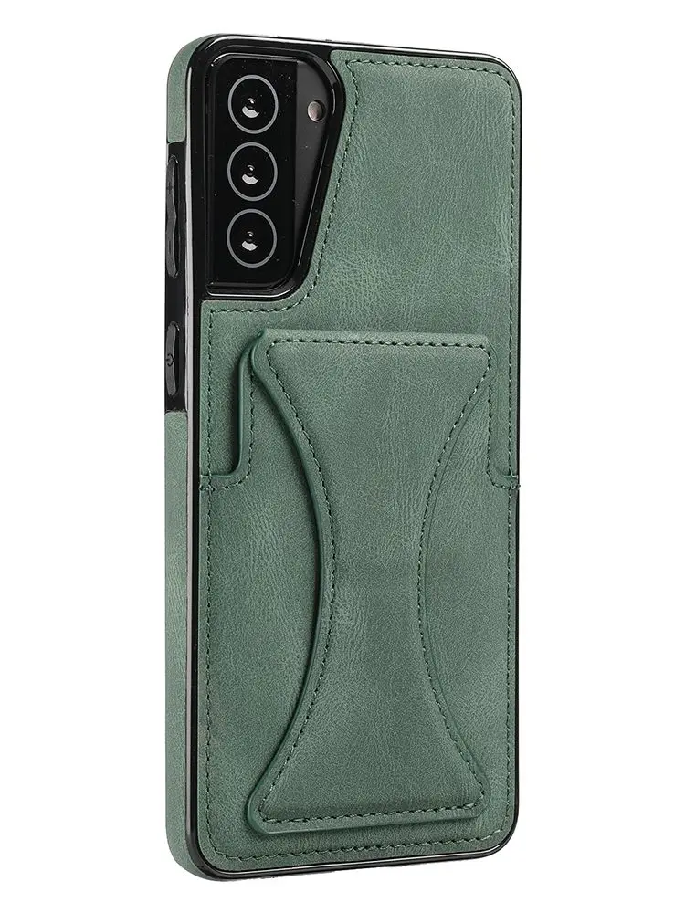 

Leather Case For Samsung S21 S20 S10 Plus Fe S10 E For Samsung S20 S21 Ultra Luxury Card Slot Bracket Cover