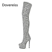 dovereiss 2022 fashion womens shoes winter pointed toe waterproof zipper over the knee bootsladies boots stilettos heels 35 45