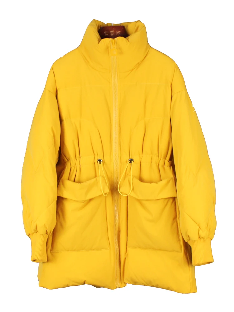 

Winter 2019 Long Loose Female Coat Down Jackets Woman Outerwear Coats Warm Coat Bomber Jacket Women White Duck Jacket Korean
