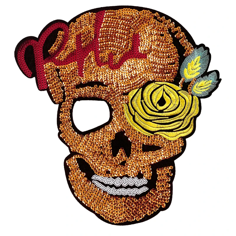 Блестки Череп Значок Вышивка патч аксессуары пошива одежды поставки оптом