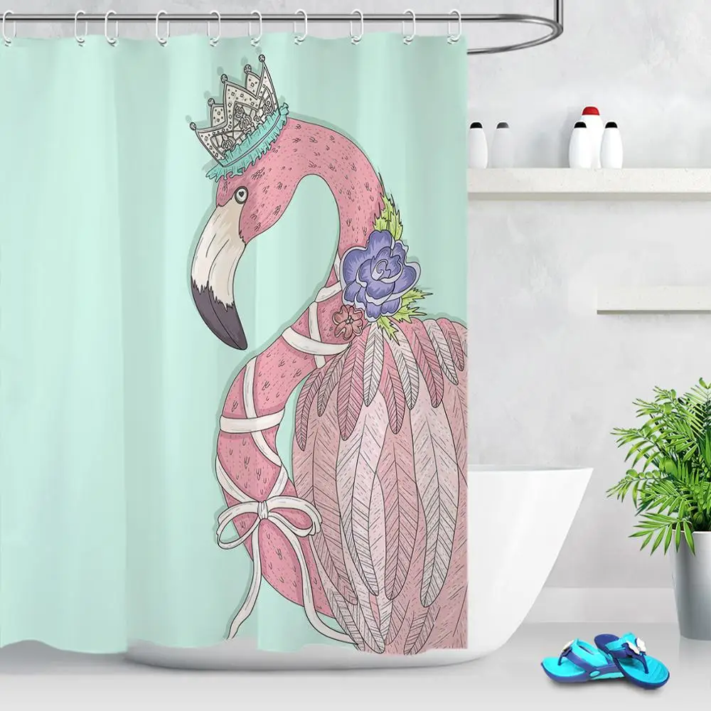 LB море солнечное небо облако зеленое кокосовое дерево листья Фламинго занавеска