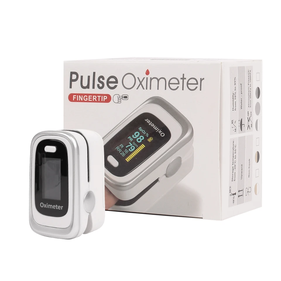 

Finger Pulse Fingertip Oled Oximeter SPO2 PR PI RR Blood Oxygen With Respiratory Rate Oximetro De Pulsioximetro Dedo with case