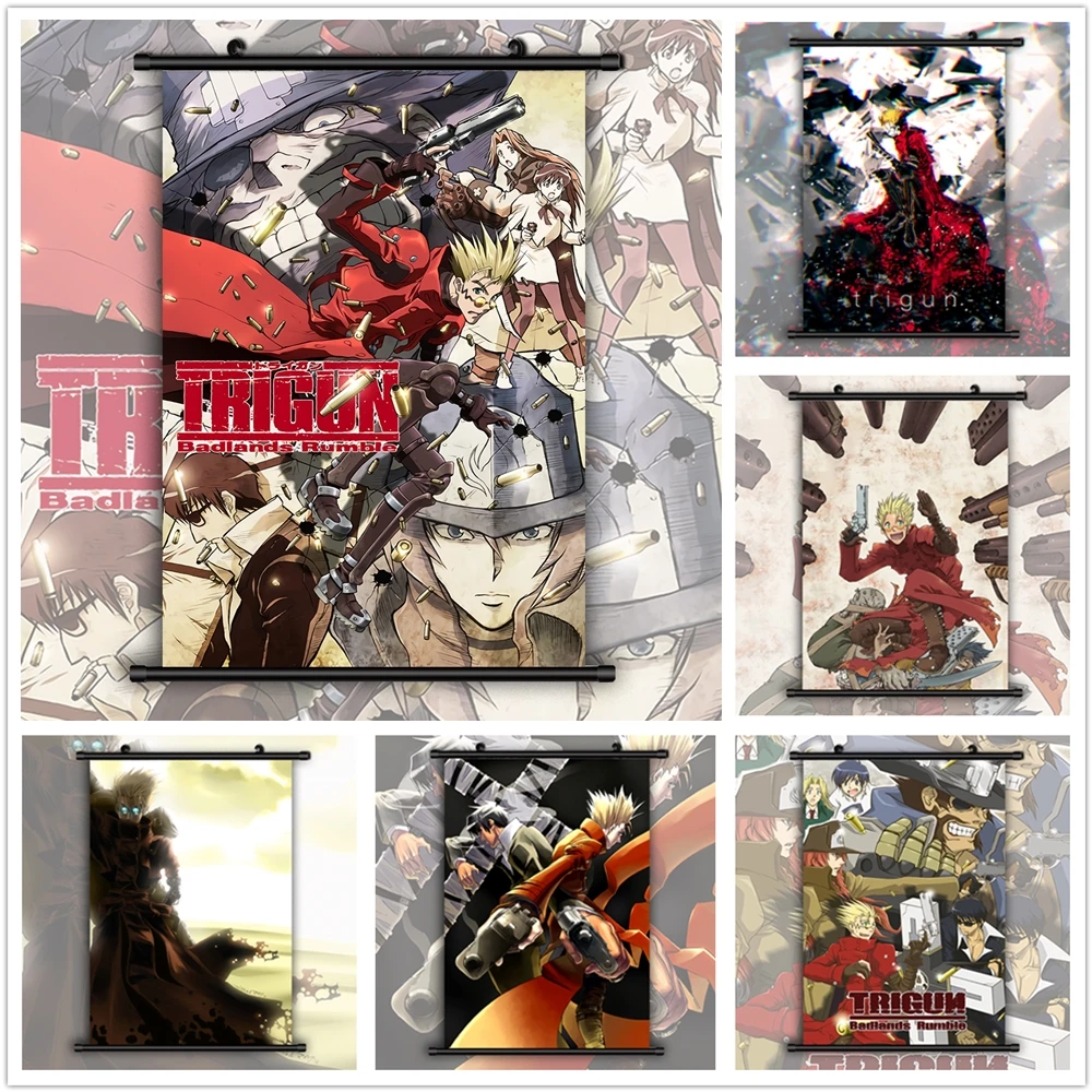 Trigun Vash the Stampede Николас Аниме Манга настенный плакат свиток | Дом и сад