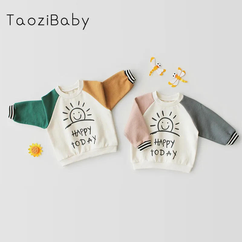 Осенняя футболка с длинными рукавами для мальчиков и девочек детская одежда