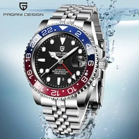 pagani design 2020 new 40mm blue red ceramic bezel sapphire gmt luxury automatic brand mechanical mens waterproof watch clock