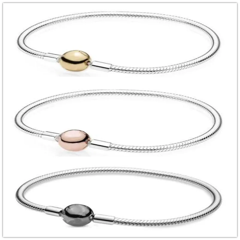 

Женский серебряный браслет, окисленный шар, застежка, змея, цепочка, браслет, подходит для бусин, очаровательные ювелирные изделия pandora Diy