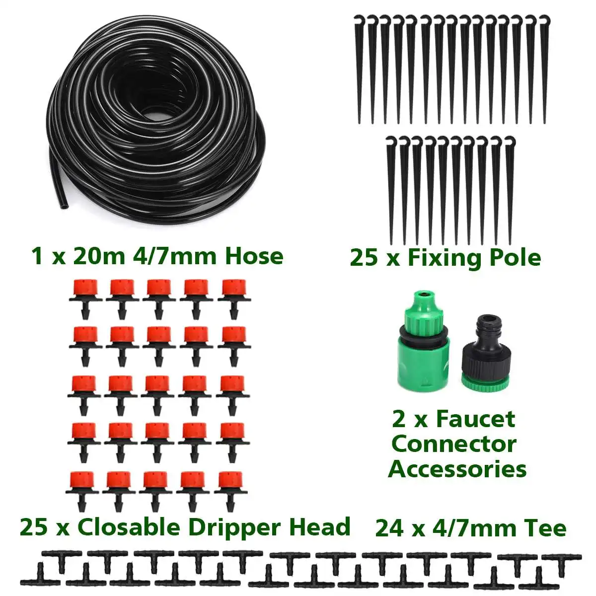20 м водяная система охлаждения разбрызгиватель DIY Набор 25 шт пластиковая