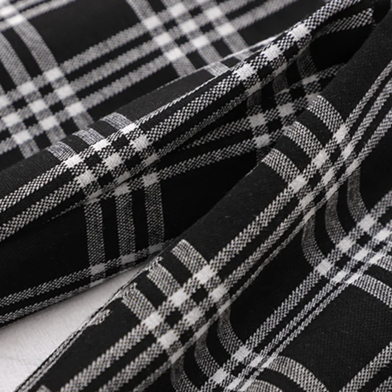 

Vintage Plaid Pants Women Spring New Korean Versatile Casual Elastic Waist Binding Straight Tube Pants Trendy Women's Pants