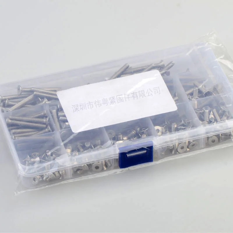 Набор комбинированных винтов с потайной плоской головкой и шестигранным