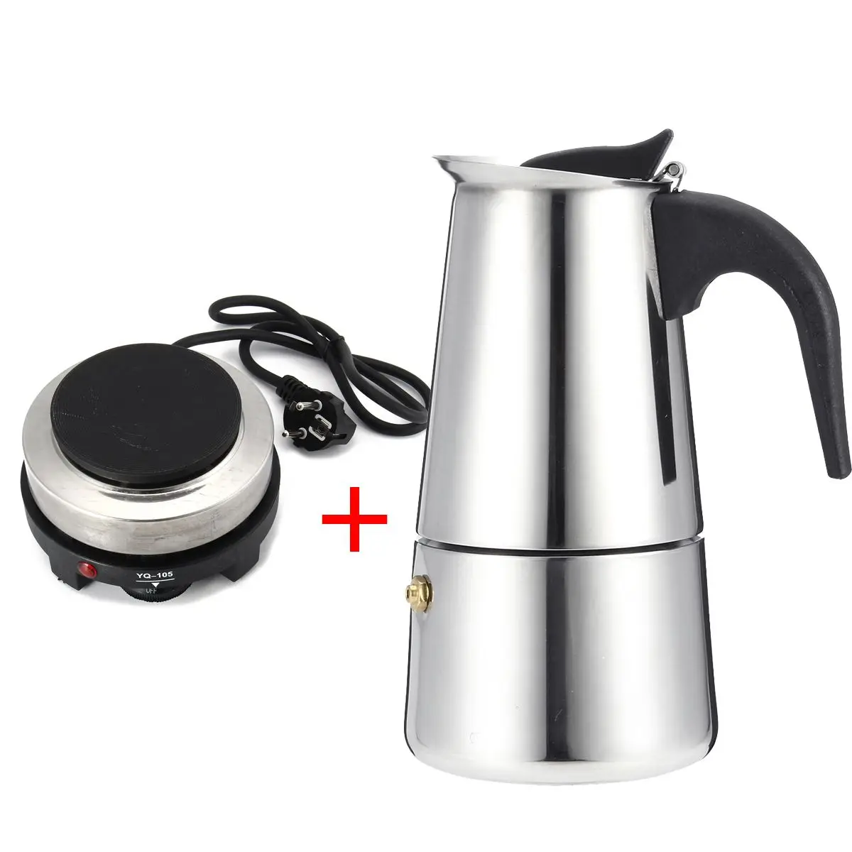 Портативный кофейник moka из нержавеющей стали 200/450 мл для эспрессо с фильтром