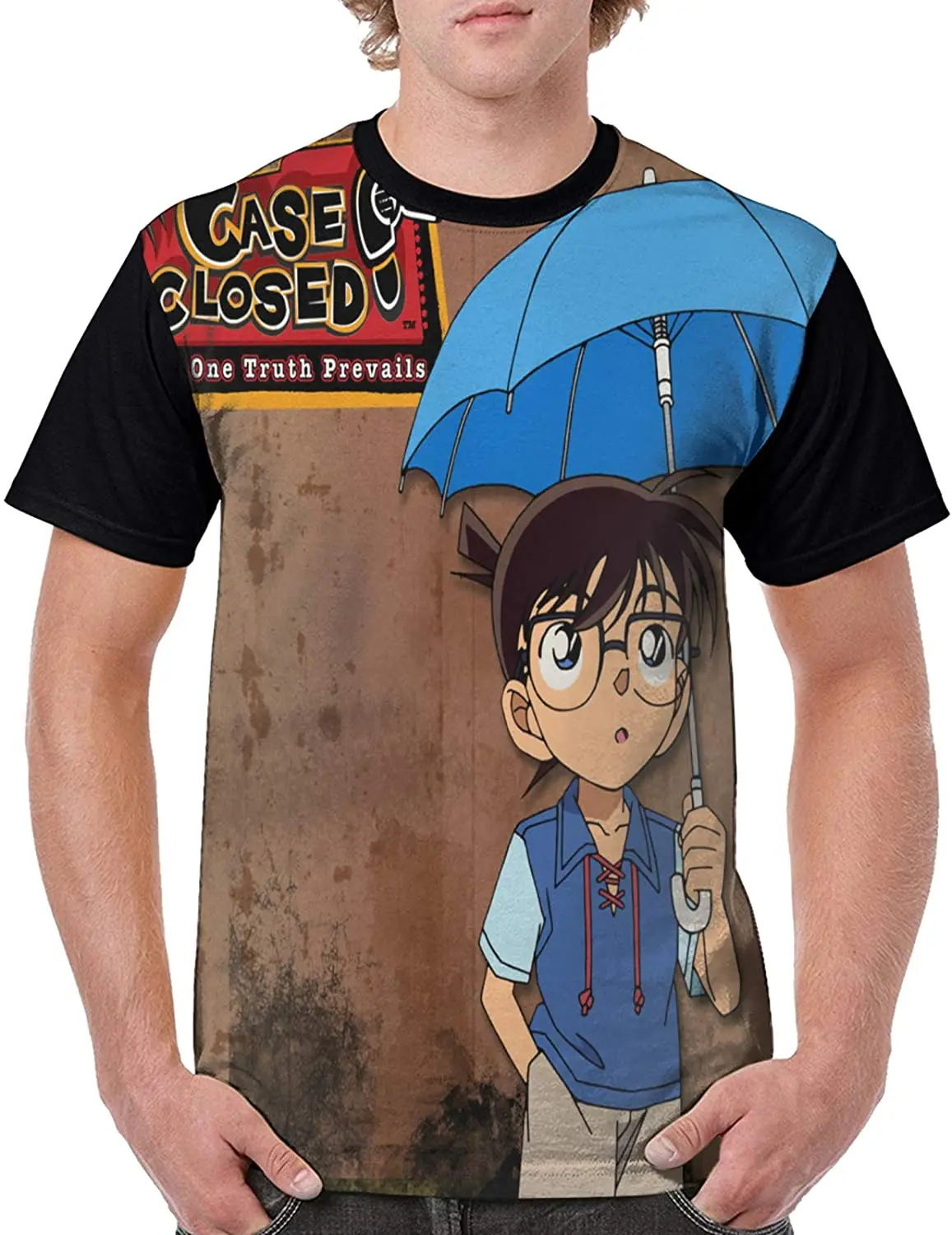 

Detective Conan Man's T-Shirt Men"s Crew T-Shirt Running Workout Tee Top Dry-Fit Moisture Wic