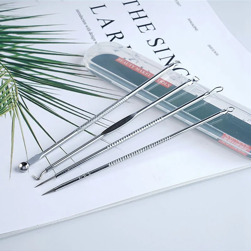 

4pcs Stainless Steel Acne Removal Needles Pimple Blackhead Remover Tools Spoon Face Skin Care Tools Needles Facial Pore Cleaner