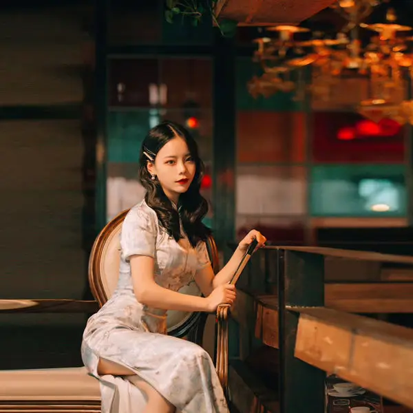 Женское винтажное вечернее платье-Ципао праздничное китайское традиционное