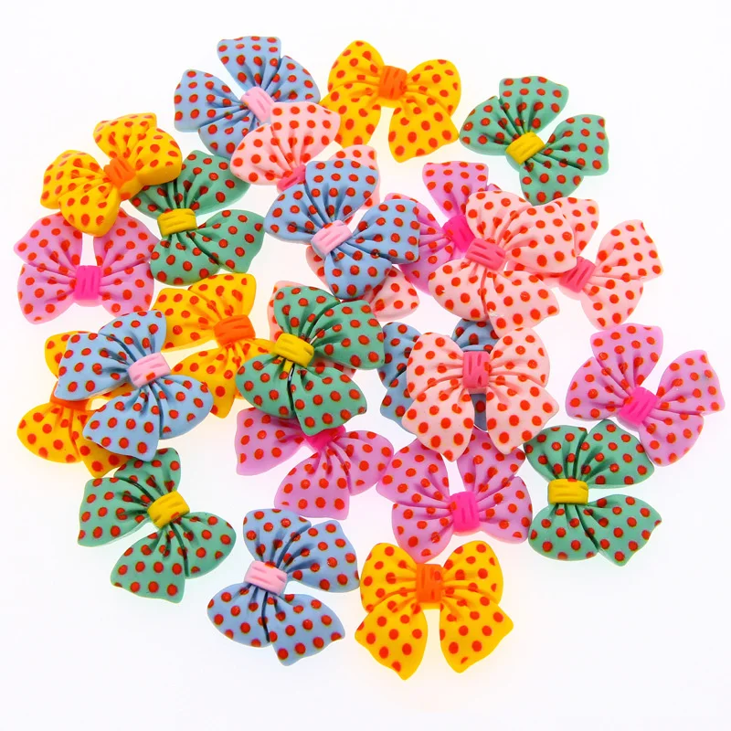 

10Pcs/lot Mixed Flatback Resins Dot Bowknot Resin Cabochon for Scrapbooking Hairpin Accessories DIY Phone Case Decoration Craft