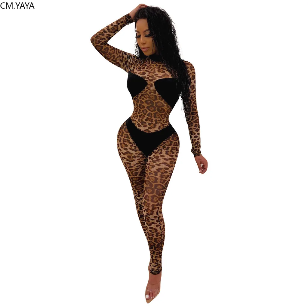 2019 женский длинный рукав осень новый Леопардовый принт сплайсинга Облегающий