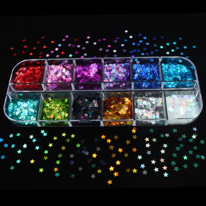 Голографические блестки в виде кленового листа для ногтей красочные бабочки