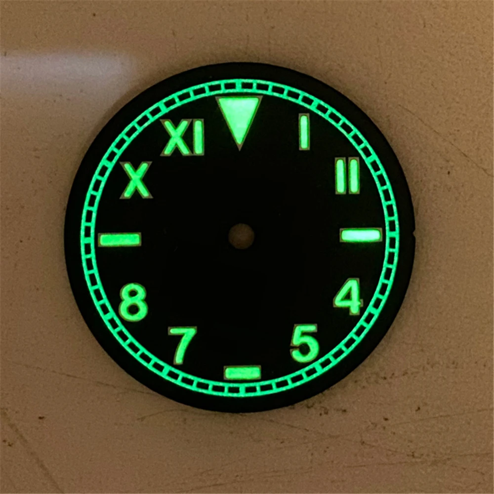 28.5mm Watch Dial for NH35A/NH36 4R36 Movement w/ Green Luminous
