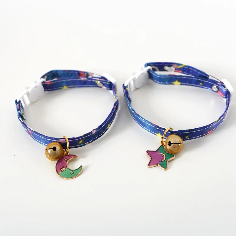 Милый ошейник для кошек с подвеской в виде Луны регулируемый котенка щенка