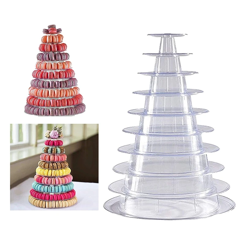 

10 Tier Cupcake Holder Stand,Round Macaron Tower Stand,Clear Cake Display Rack for Wedding Birthday Party Decor