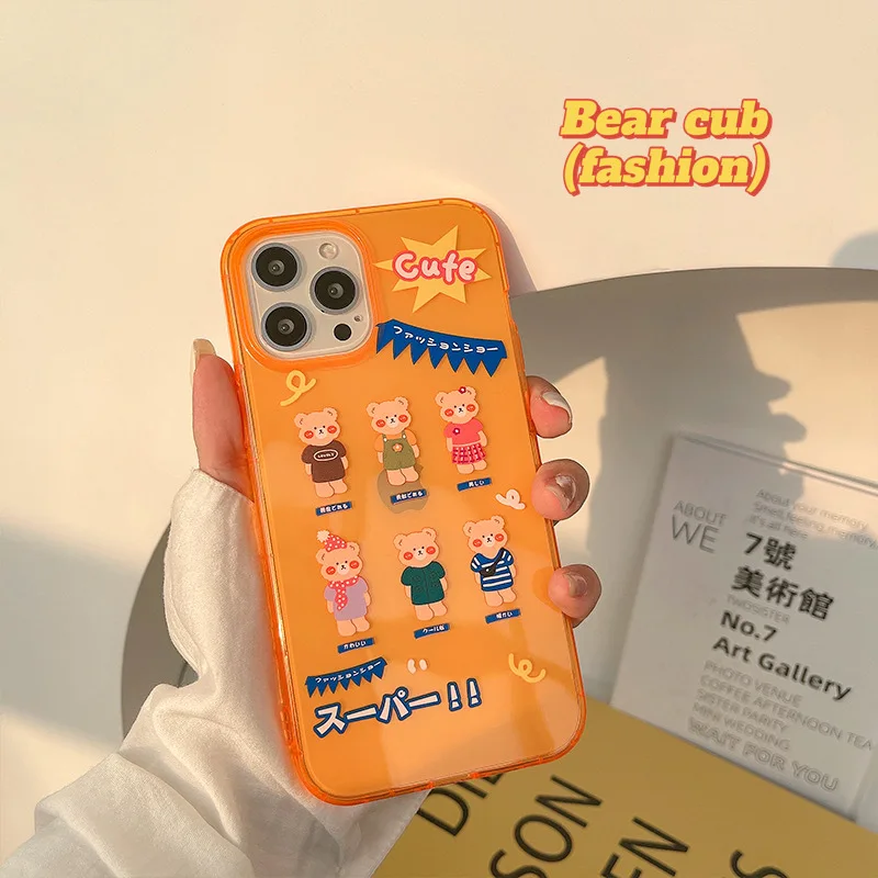 

Kawaii Japanese Cartoon Animal Bear Phone Case For iPhone 12 Mini 11 Pro Max X Xs Max Xr 7 8 Puls SE 2020 Cases Soft TPU Cover