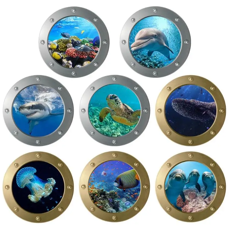 Креативные яркие животные Подводные наклейки на окна новый и качественный