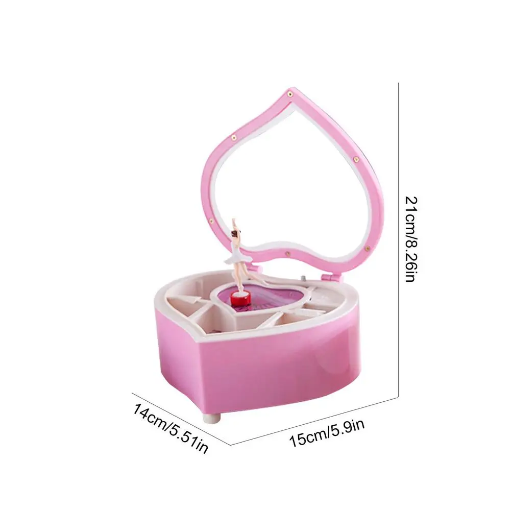 

Music Box Heart Shaped Dance Ballet Girl Music Jewelry Box Pink Beautiful Ballet Dancer Doll Music Box For Kids Funny Gifts