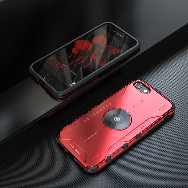

Luxury Armor Magnetic Aluminium Metal + Silicone Back cover For iPhone SE 2020 Cases Fashion For iPhone 7/8 Case shockproof