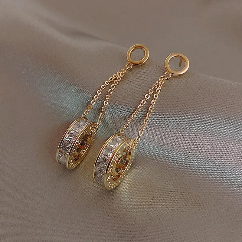 

Fashion Roman Numeral Circle Dangle Earrings for Women Top Designers Luxury Jewelry High Quality Inlaid AAA Zircon S925 Needle